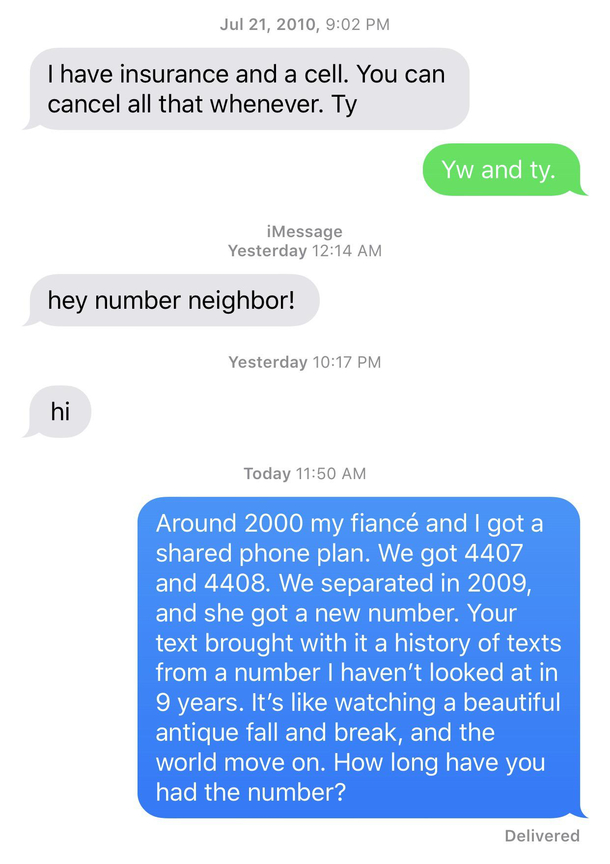 Im old I guess number neighbor is now a thing I think I traumatized a kid No answer