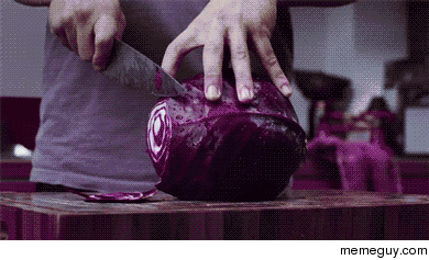 Im sorry this was too cool to not repost Purple Cabbage being cut I found it under rthingscutinhalfporn