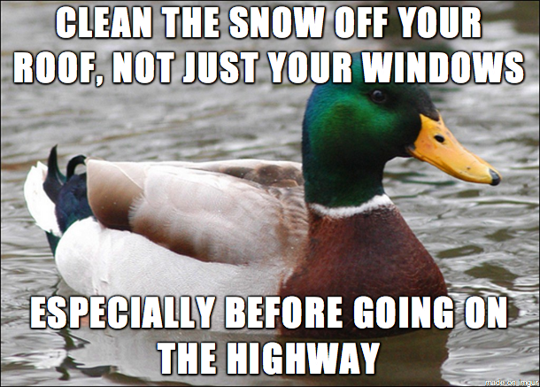 Im sorry you dont have a garage but dont be lazy when it snows Got caught in a couple localized flurries on the way to work