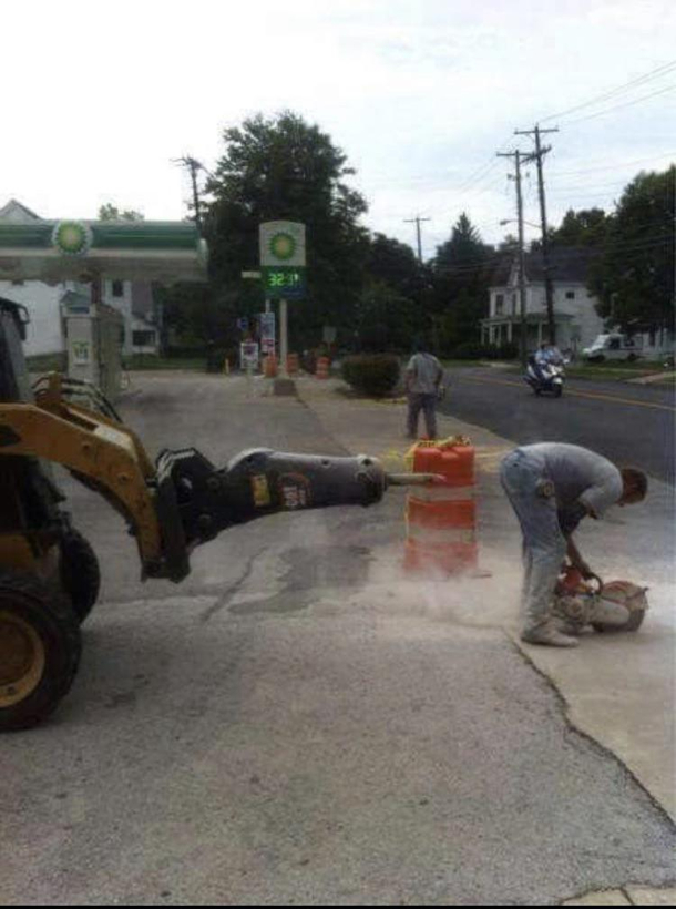 Imagine if the guy in the front loader isnt paying attention
