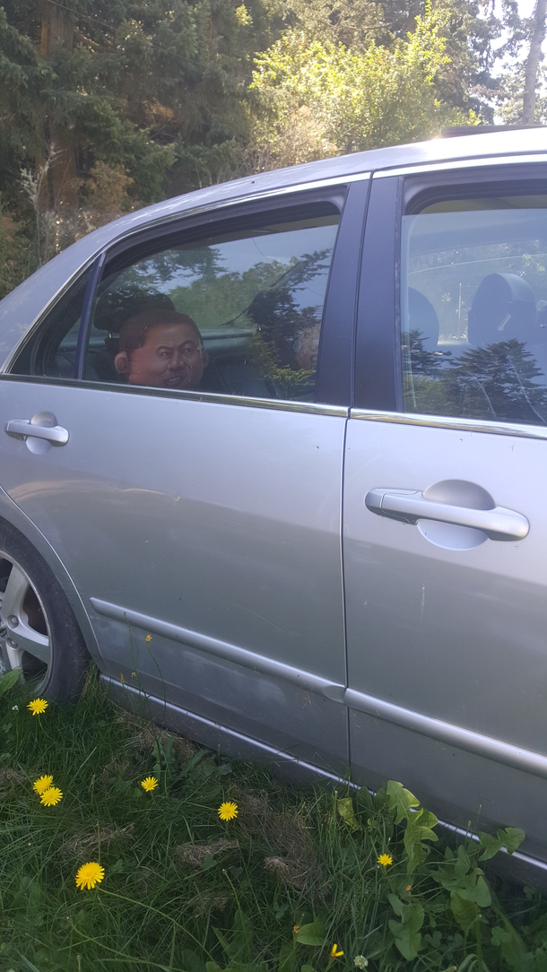 Imagine someone breaking in at night then looking in the rear view mirror