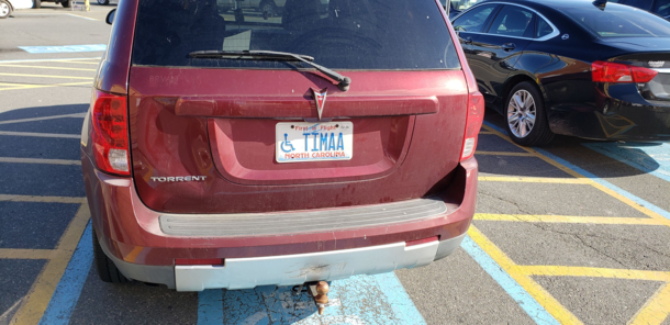 In a Walmart parking lot somewhere in the South