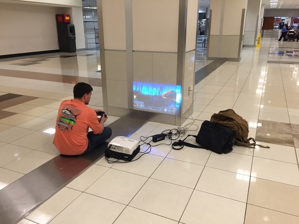 in an Aeroport He is a genius