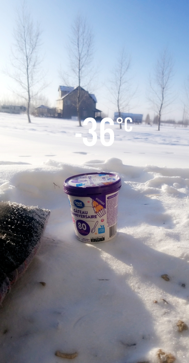 In Canadac you can store your ice cream outside