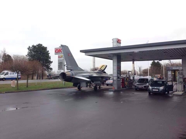 In Denmark we fill our fighter jets at the local gas station With diesel