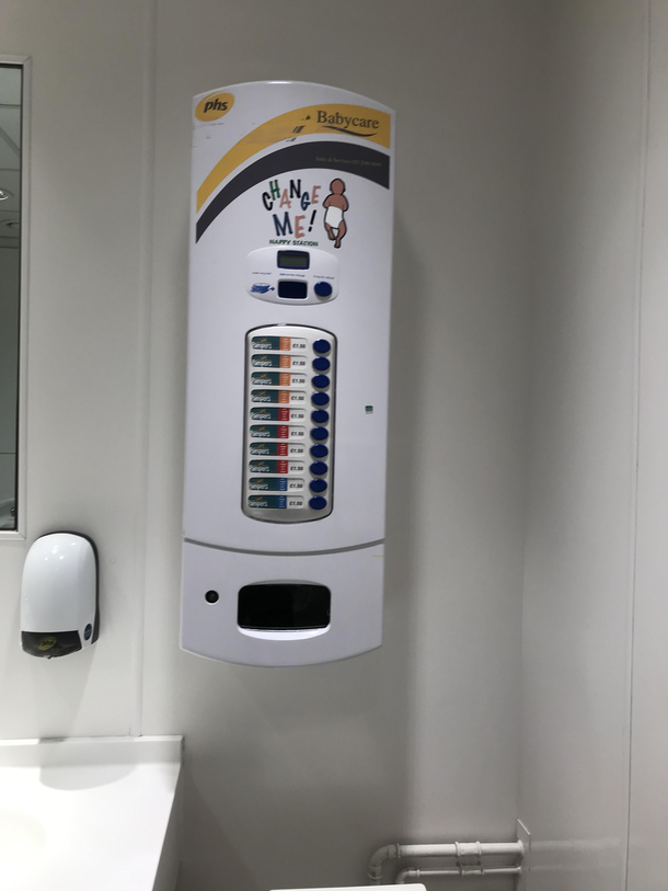 In IKEA UK they dont have condom machines its nappy machines If you are in IKEA its too late for condoms