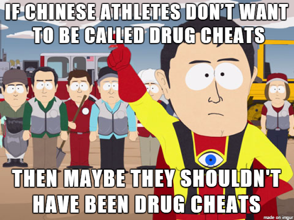 In light of the Chinese getting angry that an Australian athlete called them out