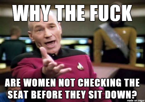 In regards to women using the toilet after men do