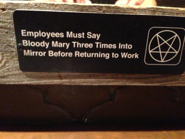 In the bathroom at a local bar