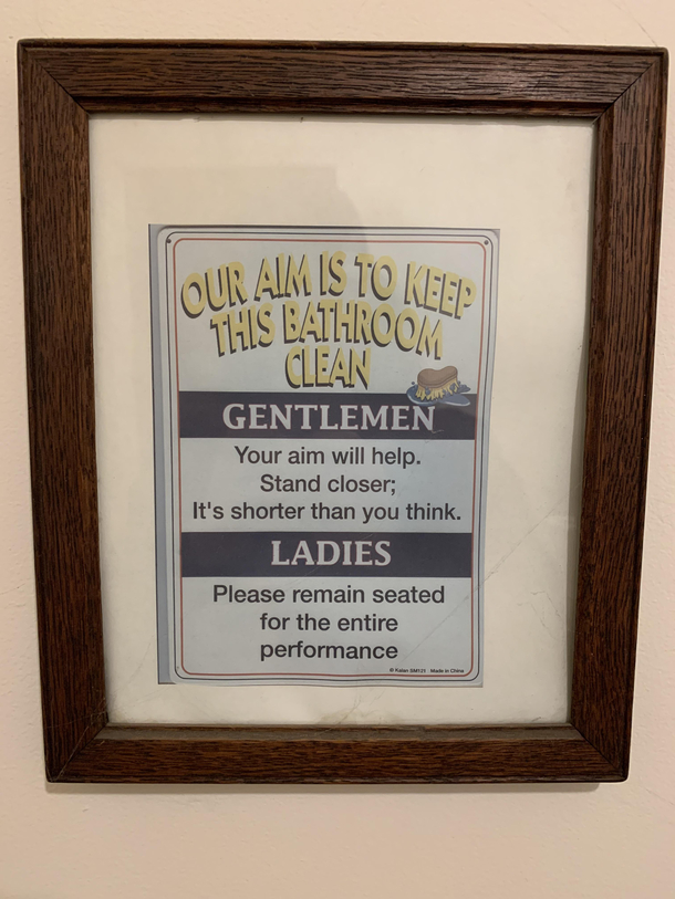 In the bathroom at work