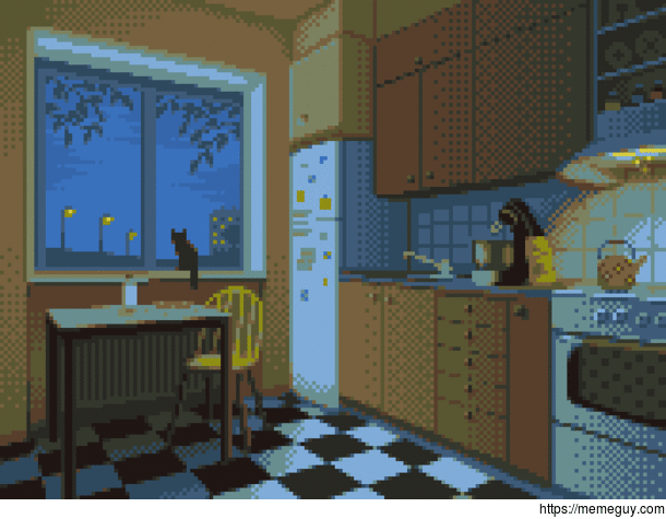 In the Kitchen  pixel art by me 