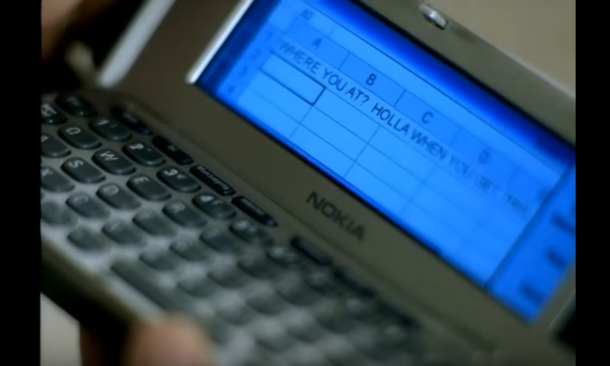 in the music video Dilemma Kelly tried to send a text with Microsot Excel
