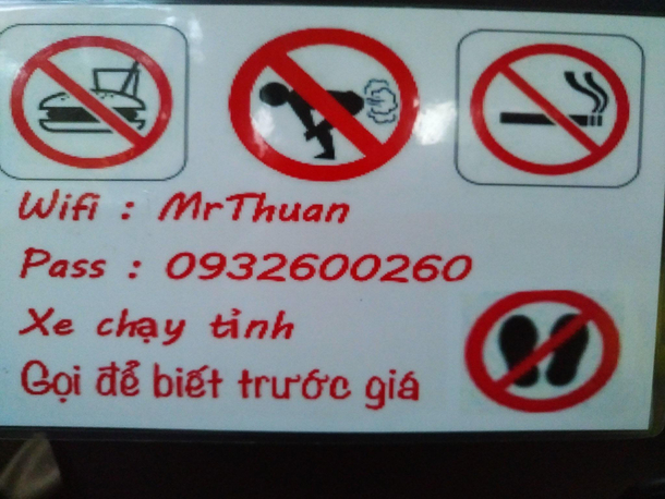 Inside a taxi in Saigon