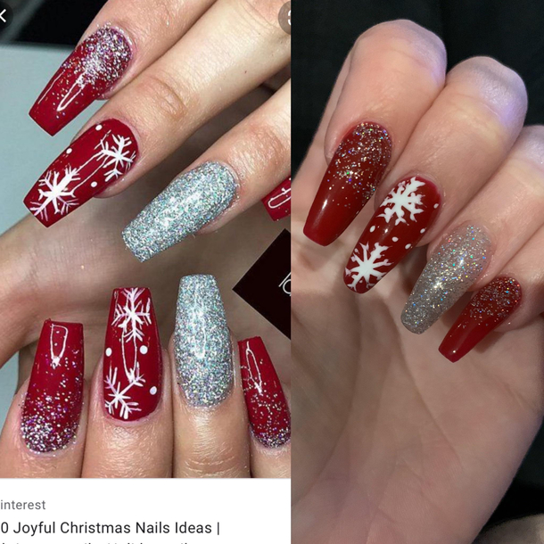 Inspiration vs what my nail tech created Not bad