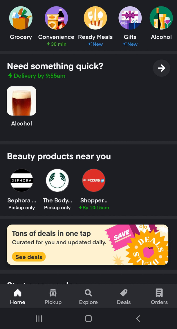 Instacart wants me to start drinking and early