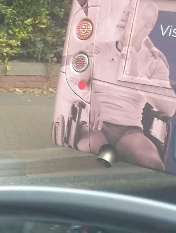 Interesting bus poster protrusion