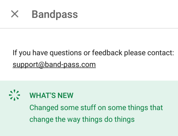 Interesting change log