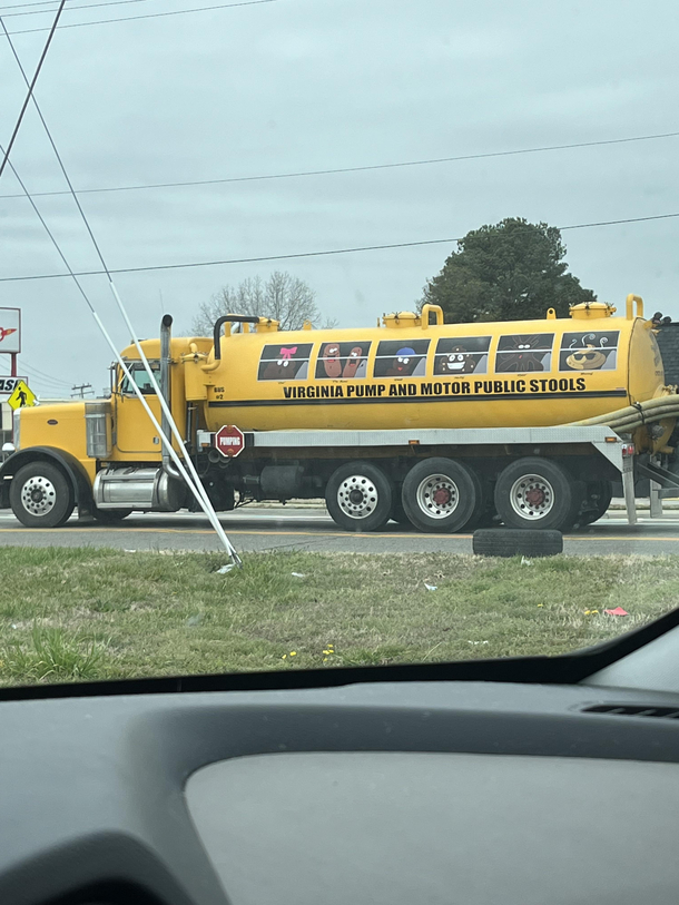 Interesting paint job on a public works vehicle