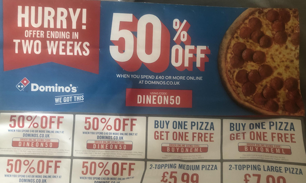 Interesting topping placement from Dominos