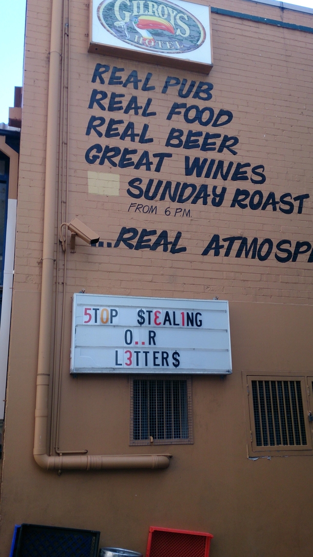 Interesting use of letters on sign