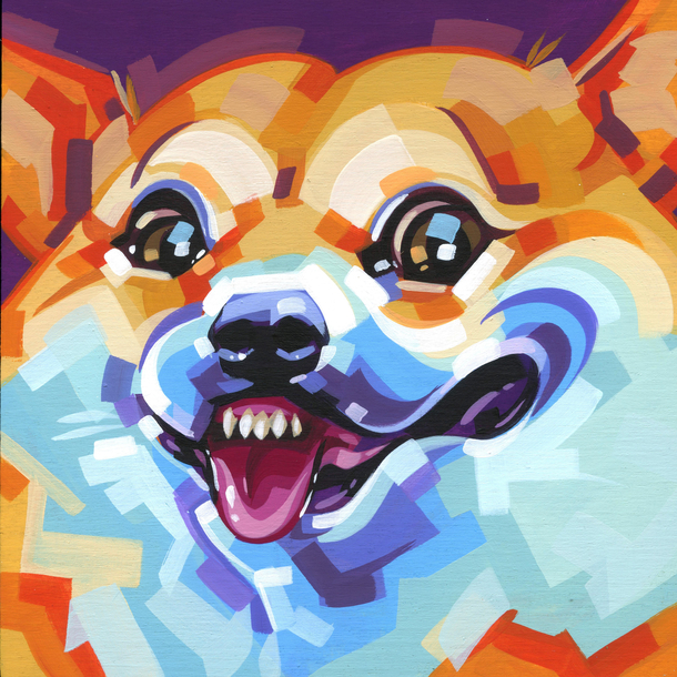 Internet Corgi an acrylic painting I recently finished