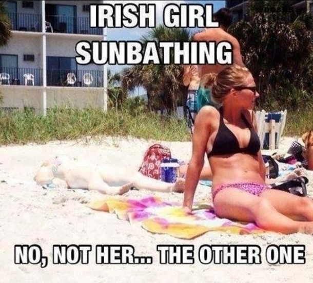 Irish girl sunbathing