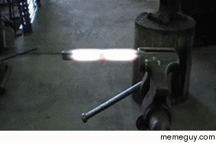 Iron being shaped
