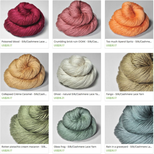 Is the person naming these yarns doing alright