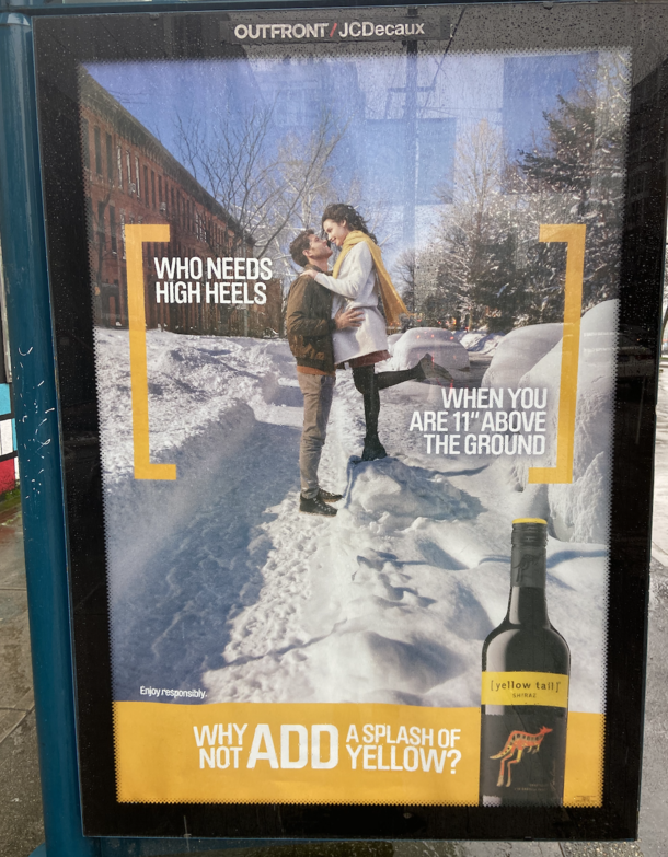 Is this ad for wine asking me to pee in the snow
