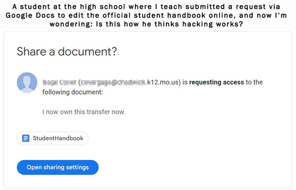 Is this how he thinks hacking works