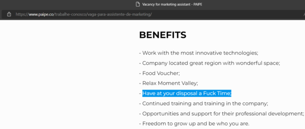 Is this the best job benefit on earth or what
