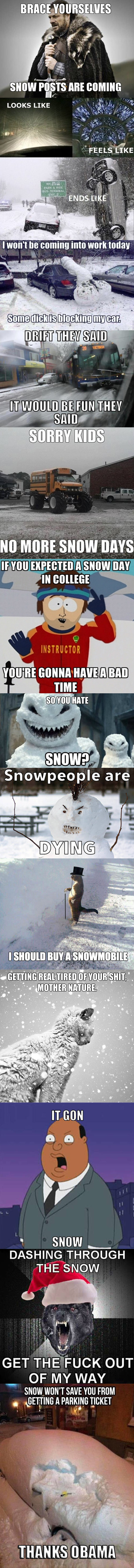 It be snowin Lets get this out of the way