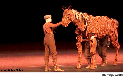 It takes three actors to bring this horse to life