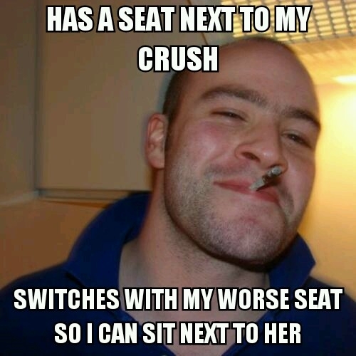 It was a  hour flight and thanks to him I have a girlfriend