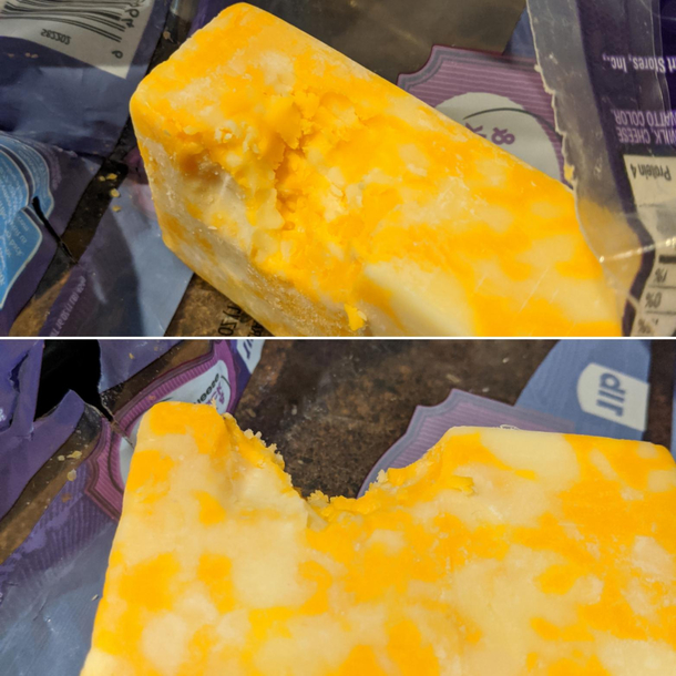 Its almost as if someone took a bite out of this cheese My -year-olds sneak level 