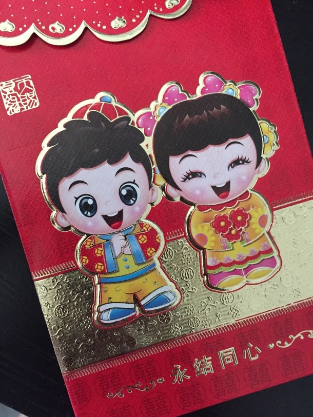 Its Chinese New Years and my parents picked this red envelope specifically for my white boyfriend