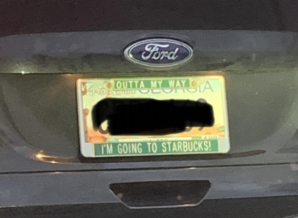 Its funny because this was in a Dunkin Donuts drive thru