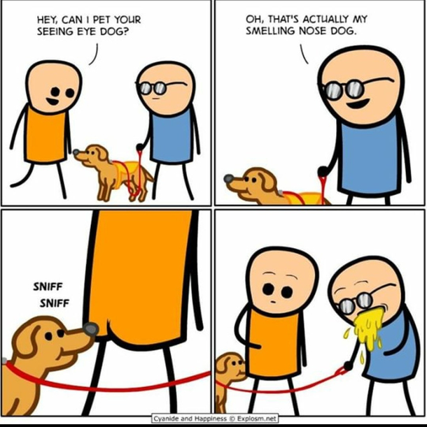 Its his smelling nose dog