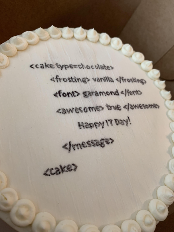Its National IT Professionals Day This is the cake we were gifted