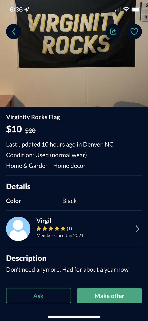 Its the description that killed me Way to go Virgil