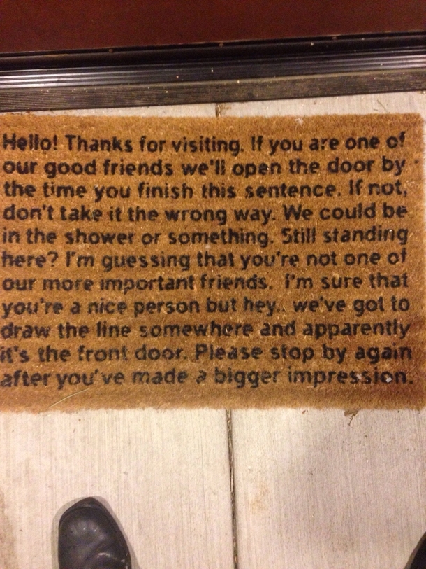 Ive been judged by a floor mat