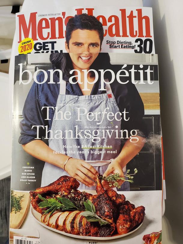 Ive been lining up other magazines with this Bon Appetit since we got it to see if my wife would notice It took  months but I finally got her with this one
