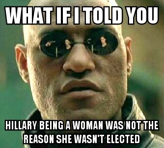 Ive been seeing a lot of posts on FB to the effect of What do I tell my crushed little girl and people being upset about losing the possibility of the first female president I really dont think that was the biggest reason