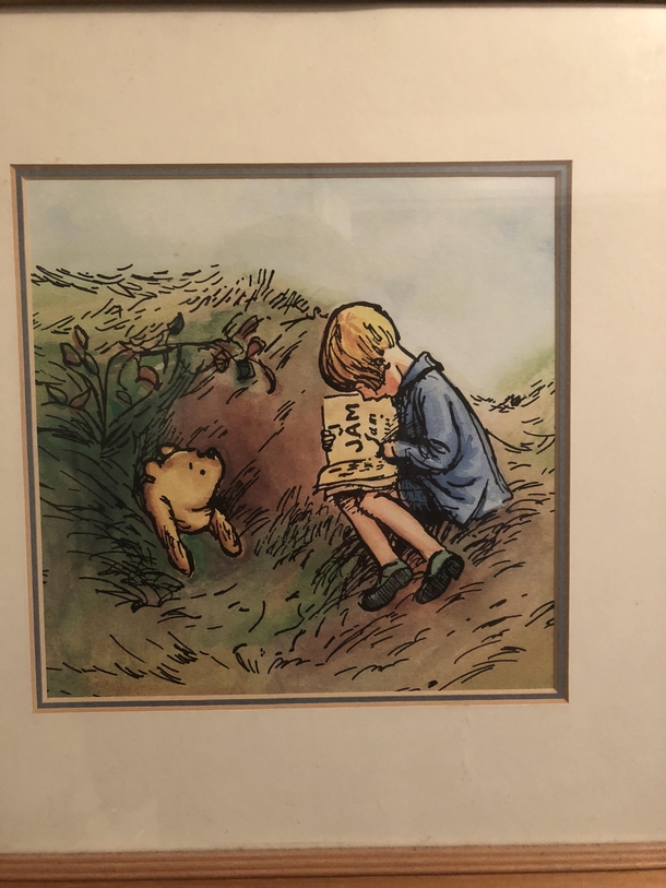 Ive had this Winnie the Pooh pic in my bathroom for  years and no one has picked up on the pun