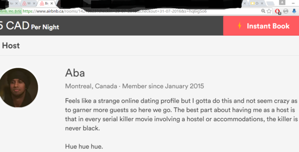 Ive managed to rent out my AirBnB room for this entire month My about me section might be why