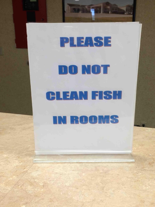 Ive stayed in a lot of hotels and never seen a sign like this one Welcome to Missouri