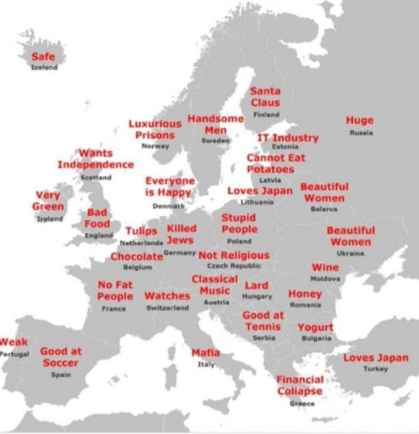 Japanese stereotypes of European countries based on Japanese Google autocomplete suggestions