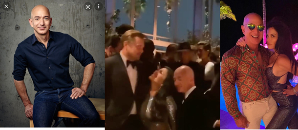 Jeff bezos before and after the Leonardo dicaprio incident with his gf