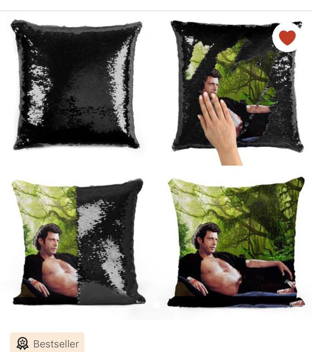 Jeff Goldblum sequined decorative pillow