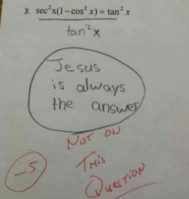 Jesus failed to take the wheel
